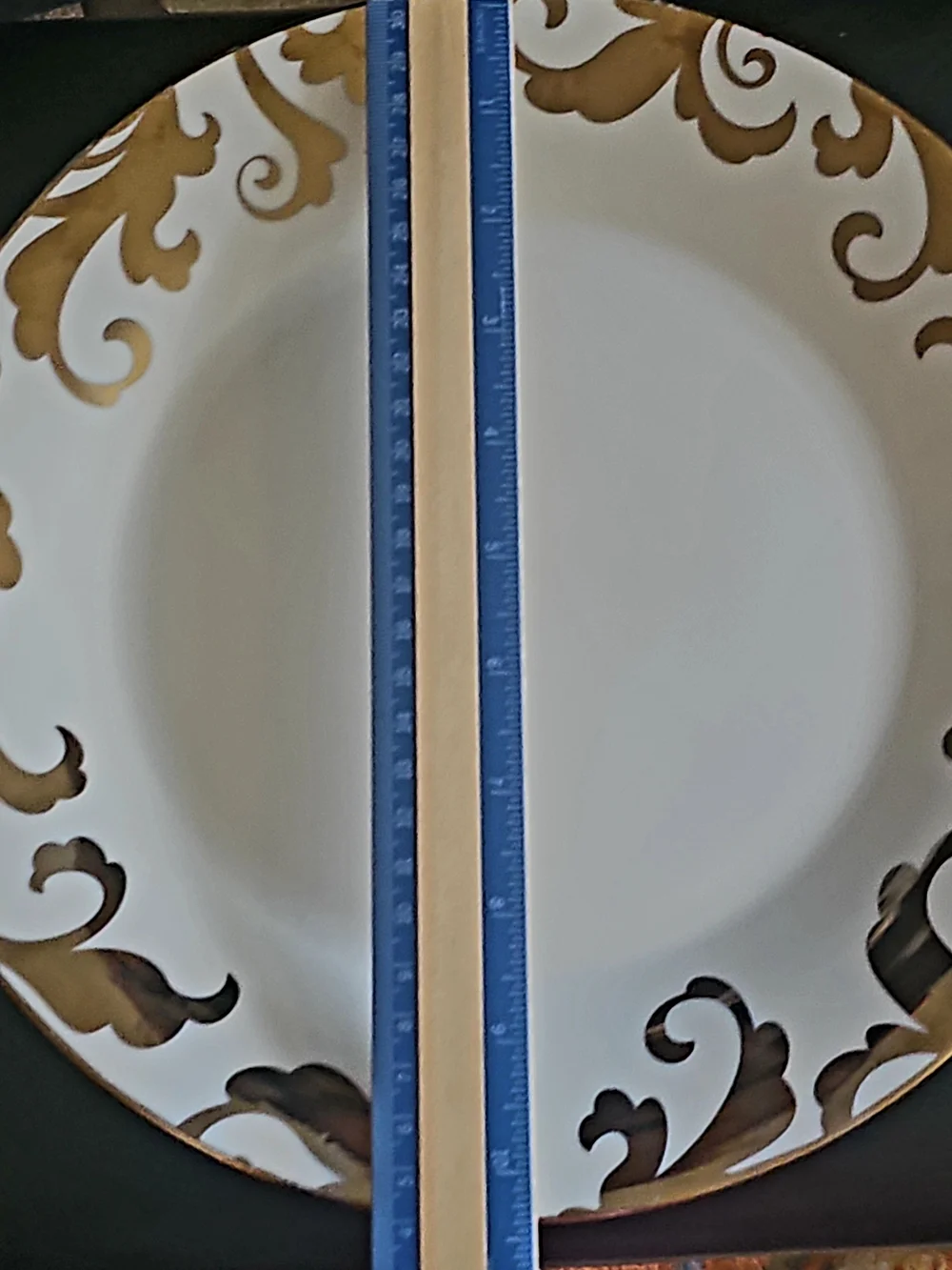 New CIROA Flori Metallic Gold scroll pattern porcelain 10.5